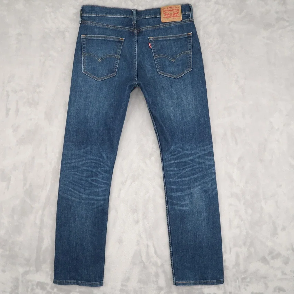 Levi's Jeans Mens 34x32 Fits 33x31.5 Blue 513 Slim Straight Stretch 08513-0934
